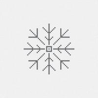 Cross stitch snow flake for embroidery element pattern vector