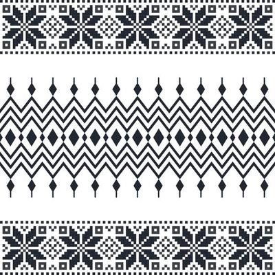 Traditional Ukrainian folk art knitted embroidery pattern
