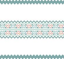 Traditional folk art border embroidery pattern vector