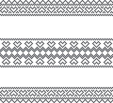 Traditional folk art border embroidery pattern