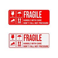 printable fragile for shipping packages label. vector