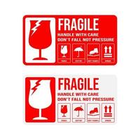 printable fragile for shipping packages label. vector