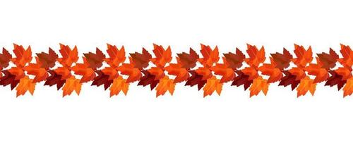 Border of autumn maple branches. Vector border for cozy autumn designs, cafes, menus, banner ad