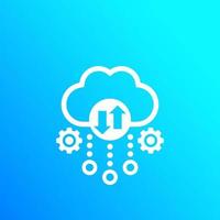 Cloud storage, data transfer icon vector