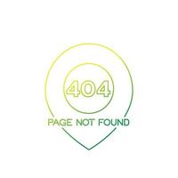 Error 404, página no encontrada, diseño lineal vector