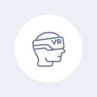 VR glasses, virtual reality headset icon on white vector