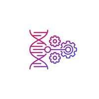 CRISPR, dna editing icon, line vector