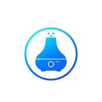 icono de humidificador de aire en blanco vector