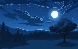 POEMAS SIDERALES ( Sol, Luna, Estrellas, Tierra, Naturaleza, Galaxias...) - Página 29 Beautiful-landscape-in-the-moonlight-full-moon-over-forest-vector