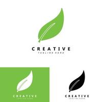 plant and logo design, simple minimalist natural concept, green decoration vector