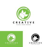 diseño de plantas y logotipos, concepto natural minimalista simple, decoración verde vector