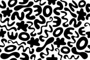 Black and white seamless pattern. Monochrome simple organic flat geometric elements repeating seamless pattern. vector