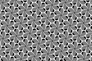 Flowers pattern. Repeating black and white flowers background. Geometric flower flat repeating illustration vector