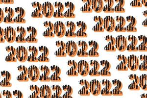 2022 patrón de piel de tigre, veintidós patrones repetidos en negro y naranja. vector