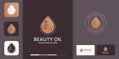aceite de oliva o gota de agua de lujo para belleza, cosmética, yoga y spa. vector
