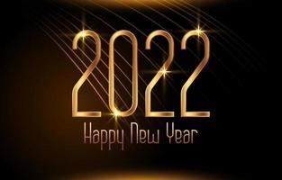 2022 new year party background in black and gold vector