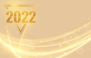 happy new year 2022 elegant background with wavy shining lines vector