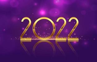 2022 happy new year golden sparkling celebration greeting vector