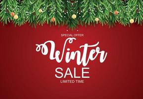 Winter Sale Background Special Offer Banner Background for Business and Advertising. Vector illustration