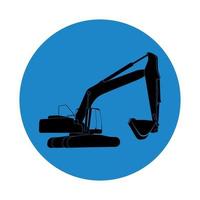 Excavator work. Vector Illustration