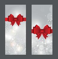 Abstract Glossy Star Background with Bow and Ribbon Vector Illustration