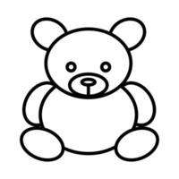 icono de oso de peluche estilo de línea.eps vector