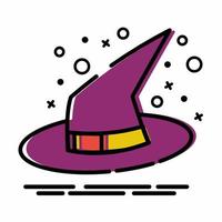 icono de sombrero de bruja estilo mbe.eps vector