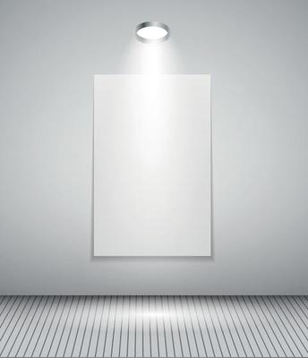 Background with Lighting Lamp and Frame. Empty Space for Your Text or Object