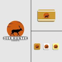 Deer silhouette logo and a twilight vector