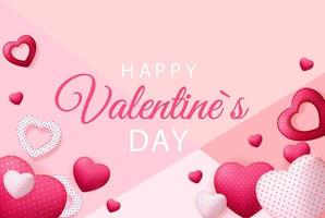 Happy Valentines Day Card with Heart. Vector Illustration