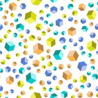 Isometric cubes pattern three colors vector