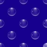 Vector illustration. Seamless pattern of transparent drops on dark blue background.