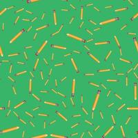 Vector illustration. Seamless pattern pencils on a green background.