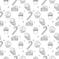 Candy doodle samless patteern. Vector illustration.