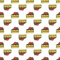 Doodle cake seamless pattern, vector illustration