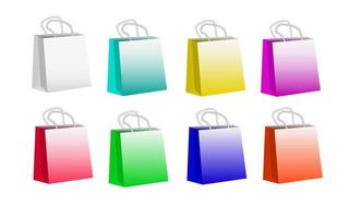 Vector illustration. A set of multi-colored paper bags.