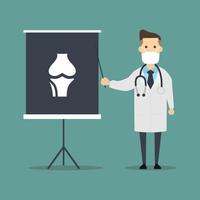 A cartoon of a doctor presenting about Joints vector