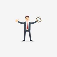 A Businessman who holds a Graph paper vector