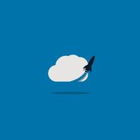 Illustration vector graphic of Cloud Rocket. Perfect to use for Technology Company