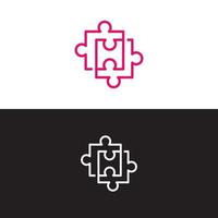 puzzle stylized design logo template vector