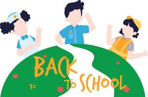 Childrens are happy for going back to school. vector