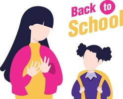 Girl and a sudent going back to school. vector