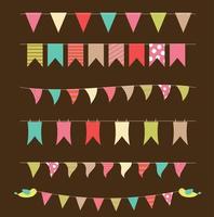 Party Flags Set Vector Illustration