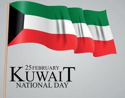 25 february  Kuwait national day  background Template design for card, banner, poster or flyer. Vector Illustration