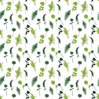 colorido helecho verde ramita y otras plantas de la naturaleza. patrón sin costuras. ilustración vectorial vector