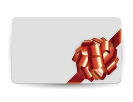 Gift Card Template with Bow and Ribbon Vector Illustration