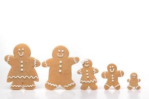 Family of Isolated Ginger Bread People on White Background photo