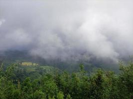 Sky with clouds in the hill photo