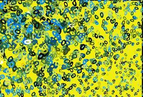 Dark Blue, Yellow vector background with bubbles.