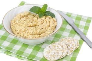 Homemade chicken pate, healthy eating isolated on white